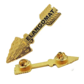 Dostosowywający ikonę złota gorąca sprzedaż klapy pozłacanego kształt strzałki pozłacane gorąco