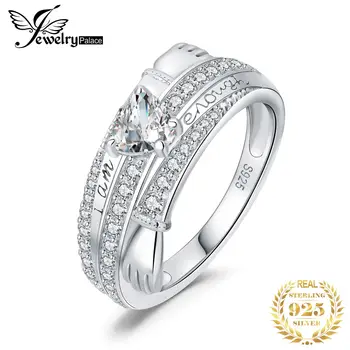 JewelryPalace Nowa dostawa Claddagh Miłość Uścisk Sercu Kamień 925 Srebro Штабелируемое Pierścień dla Kobiet Moda Biżuteria