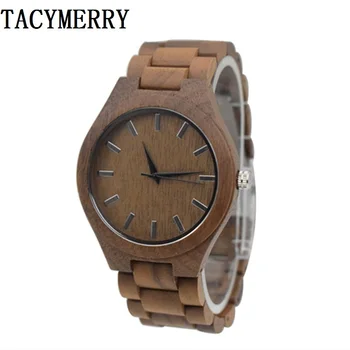 2019 Modne Biznesowych Drewniane Zegarki Dla Mężczyzn, w Pełni Drewniane Zegarek Kwarcowy z japońskim mechanizmem MIYOTA 2035 w prezencie